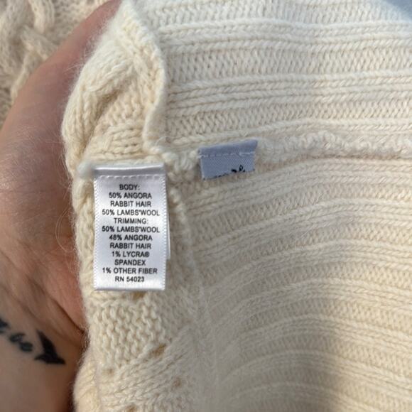 Banana Republic Vintage Cream Cable Knit Cowl Neck Sweater - Picture 3 of 5